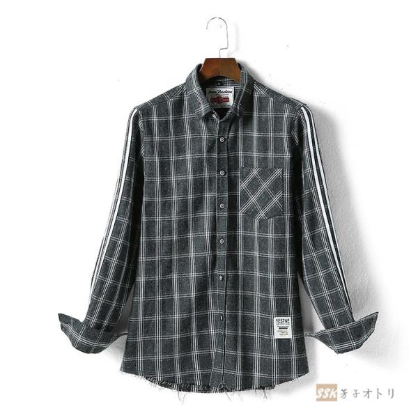 おしゃれ チェックシャツ カジュアルシャツ メンズ 開襟シャツ シャツ 秋服 送料無料 当日発送可能 メンズシャツ 通勤 長袖シャツ ビジネス