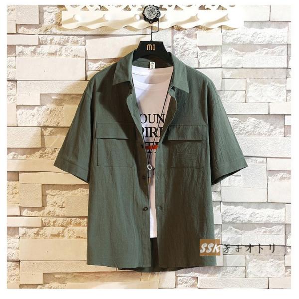 白シャツ 夏服 メンズ シャツ 半袖シャツ ゆったり トップス 激安 激安特価 送料無料 オーバーサイズ メンズシャツ カジュアルシャツ