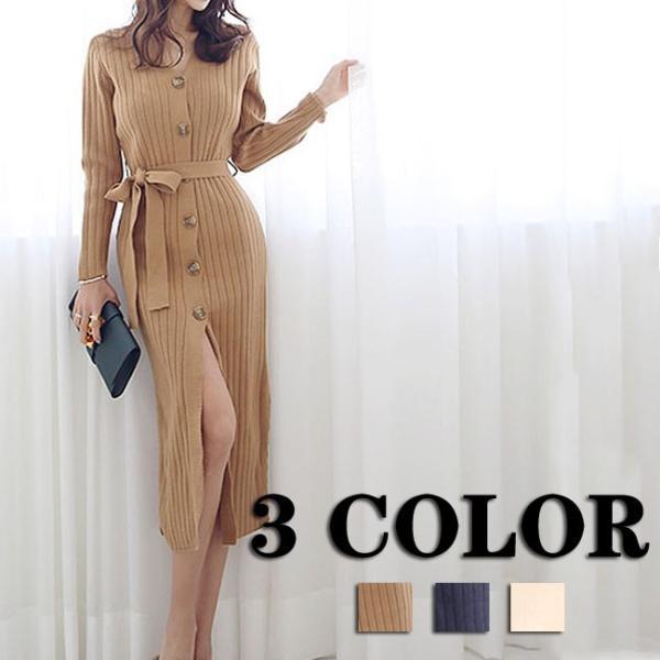 膝丈 ワンピース 長袖 レディース ニット Vネック トップス 春 秋 冬 ワンピ ミモレ 女性 通勤 ワンピース レディース おしゃれ 秋物 冬物 3色 Buyee Buyee 日本の通販商品 オークションの代理入札 代理購入
