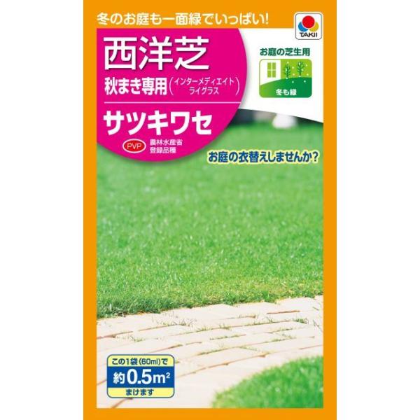 農水省登録品種　(品種名　サツキワセ）特徴ペレニアルライグラスとイタリアンライグラスの交配種。葉は濃緑で芝質がよく従来の品種より春の暖地型芝草への移行が極めてスムーズです。ティフトンや日本芝のオーバーシード専用品種。 ［ウィンターオーバーシ...
