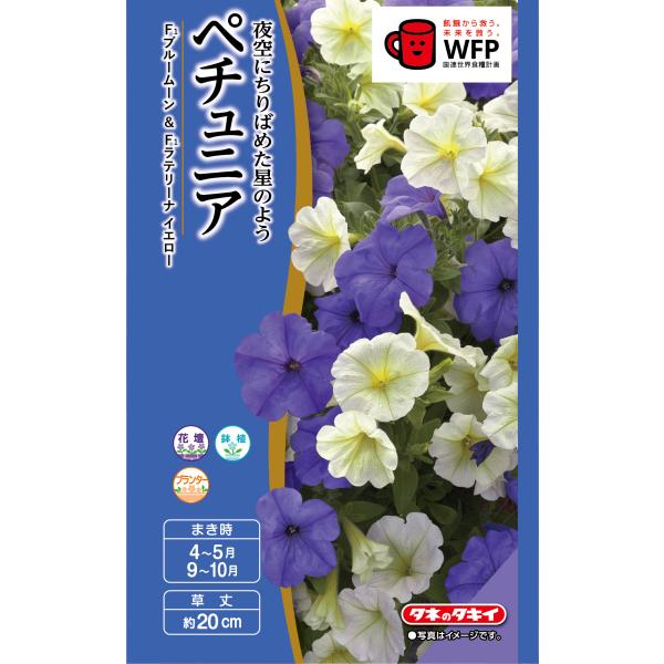 花種　NL400　ペチュニア　F1ブルームーン＆F1ラテリーナイエロー　 小袋 [FPT610]【花の種】【タキイのタネ】【ガーデニング】