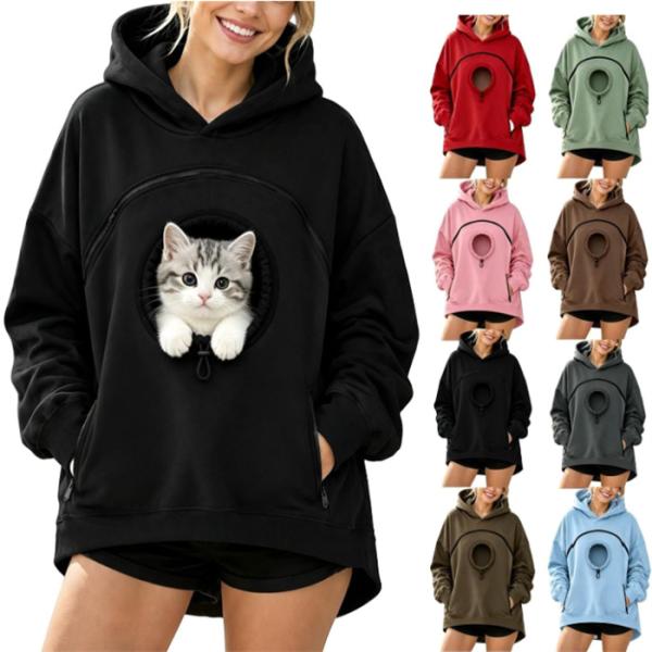犬  抱っこ パーカー 猫抱っこ用服 ペット トレーナー ペットキャリー カンガルー ポケット 顔出し穴 秋冬 フード 長袖 レディース メンズ 男女兼用  ゆったり