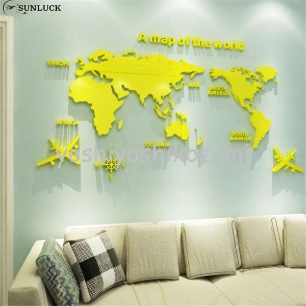 3d 世界地図 ウォールステッカー 壁紙 Diy 飾り はがせる 装飾 おしゃれ 最大84 オフ キッチン ホーム 壁 ベッドルーム シール リビングルーム インテリア 防水