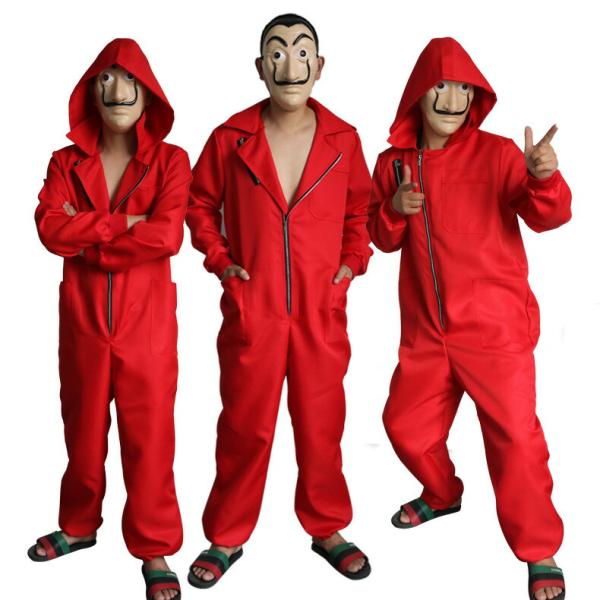 ペーパーハウス コスプレ マスク 連体服 サンタ コスプレ サンタコス クリスマス マスク付 つなぎ服 2点セット 仮装 コスチューム スペイン ドラマ ハロウィン