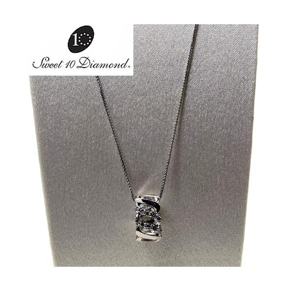�X�C�[�g10�_�C�������h Sweet 10 Diamond K18WG �_�C�������h �l�b�N���X   0.09ct�@1M018W�y���K�ۏ؏��t���z<