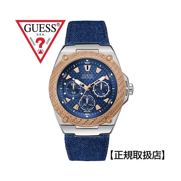 GUESS ゲス メンズ 腕時計 LEGACY W1058G1 (デニム+皮革ベルト GUESS ゲス メンズ 腕時計 LEGACY W1058G1 (デニム+皮革ベルト