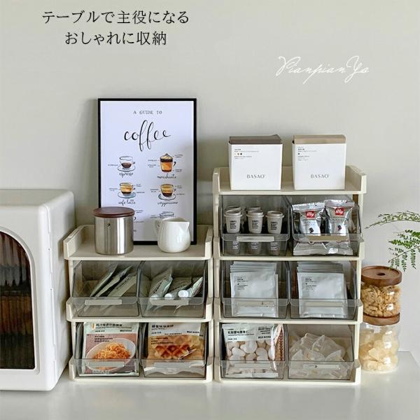 商品説明シンプルかつ機能的なデザインで、お茶やコーヒーティーバッグの収納に最適な2段、3段、4段のボックスです。北欧の美しいデザインがおしゃれなインテリアとしても映えるこの収納ボックスは、整理整頓に役立ちます。コンパクトな卓上サイズにもかか...