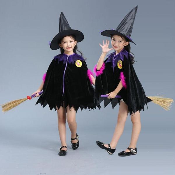 ハロウィン 衣装 子供 衣装 帽子 ほうき3点セット ハロウィン仮装 子供 仮装 女の子 キッズ コスプレ 魔女 デビル かぼちゃ ハロウィン コスプレ パーティー