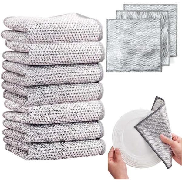 ふきん 金属ワイヤーふきん 5枚 10枚 15枚入り キッチンタオル リバーシブル竹炭キッチンクロス メッシュ クロス 乾湿両用 竹炭キッチンクロス 抗菌 速乾 泡たて 油汚れ対策 洗浄力ふきん 金属ワイヤーふきん 5枚 10枚 15枚入り...