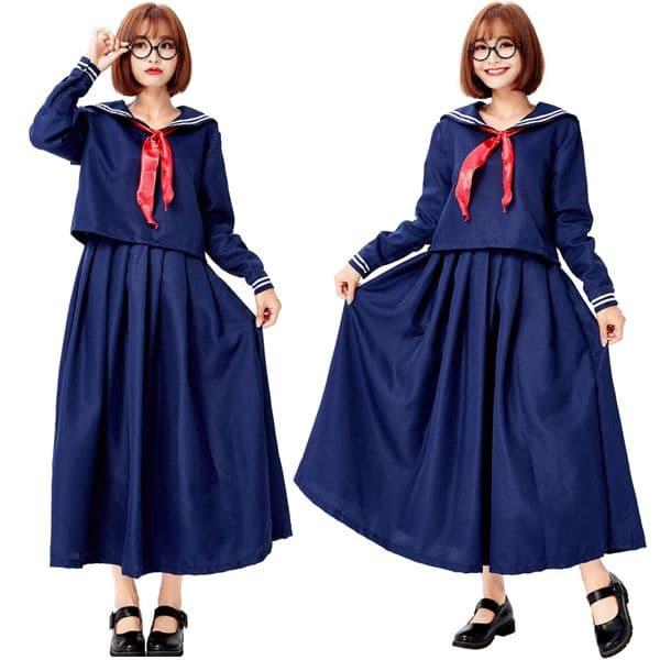 ハロウィン ロングセーラー服 制服 コスプレ ロングスカート ハロウイン衣装 普段着 仮装 セーラー衣装 スケバン刑事 スケバンセーラー セーラー服 3点セッ