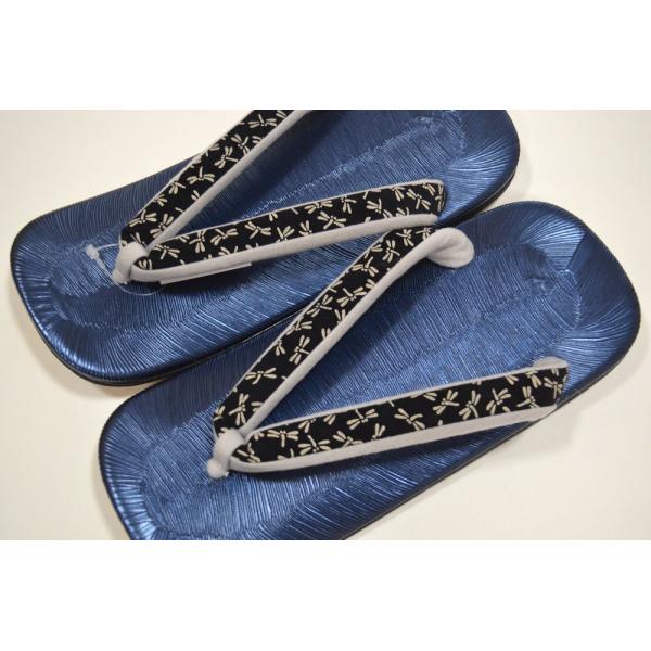 おしゃれ雪駄 色草表 本革底 印伝柄 蜻蛉 鼻緒 LLサイズ 日本製 yamakasa-setta-057