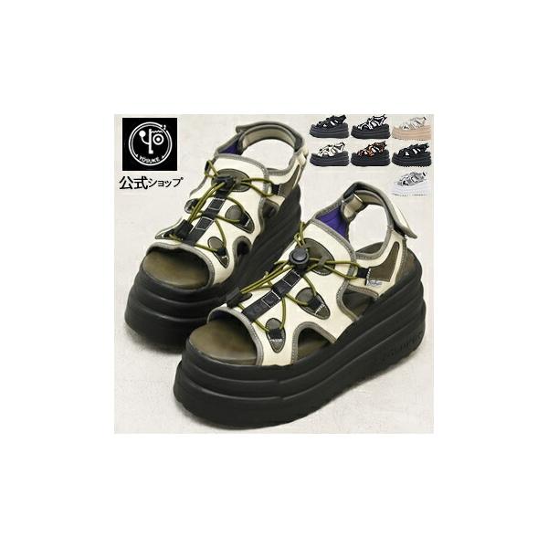 ヨースケ YOSUKE 厚底サンダル レディース  スポーツサンダル 歩きやすい 9.5cm 厚底フラット スニーカーサンダル 靴「爆買」