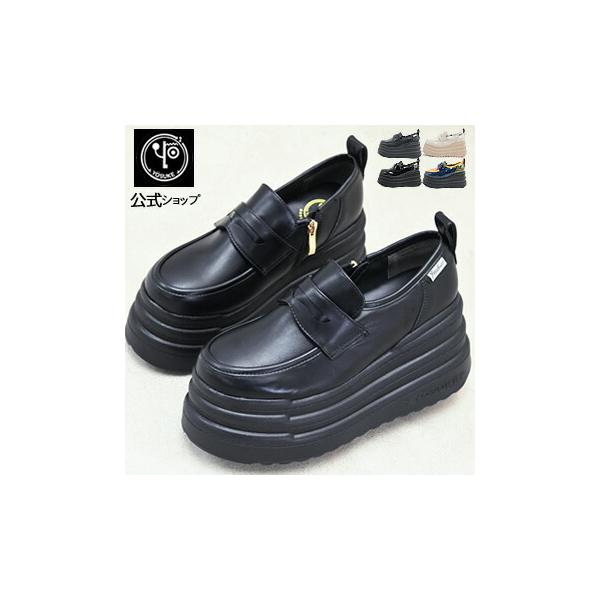 公式SHOP特典キズ補修液付 / ヨースケ YOSUKE 厚底スニーカー ローファー レディース トリプルレイヤー 9.5cmソール「爆買」