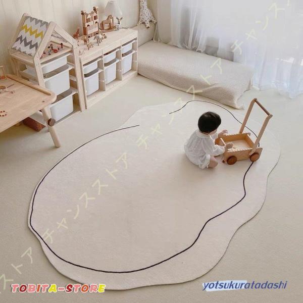 爆買 北欧 楕円カーペット マット 抽象芸術 不規則 西海岸 モダン 部屋