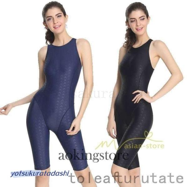 XL レディース 競泳水着 練習用 水着 ハーフ 胸パッド付き フィットネス 楽天市場】競泳水着 レディース オールインワン ハーフスパッツ