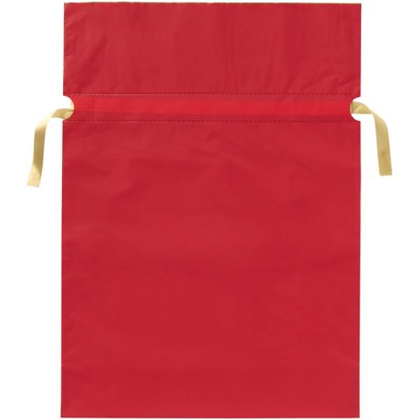(業務用20セット) カクケイ 梨地リボン付き巾着袋 赤 L 20枚FK2402