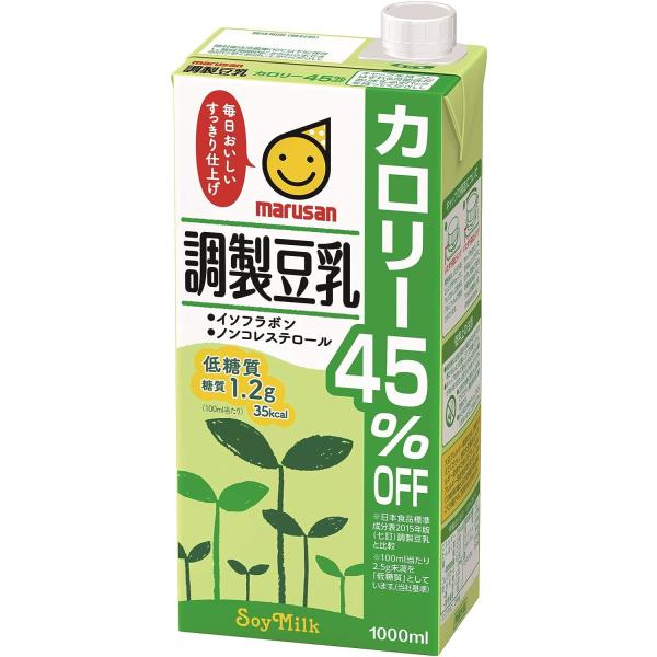 他サイト： (送料無料) マルサン 調製豆乳 カロリー45%オフ 1000ml×6本 パック 1ケース マルサンアイの商品画像