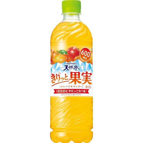他サイト： (サントリー商品2ケース以上送料無料_おまとめ注文用)サントリー 天然水 きりっと果実 オレンジ&amp;マンゴー 600ml×24本(1ケース)の商品画像