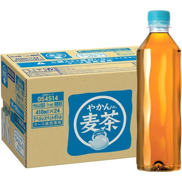 他サイト： (2ケース単位 送料無料_おまとめ注文用) 麦茶 むぎ茶 やかんの麦茶 from 爽健美茶 ラベルレス 410mlPET×24本 コカコーラの商品画像