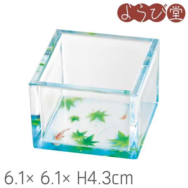 彩りクリア枡 水面（クリア）6.1x6.1xH4.3cm