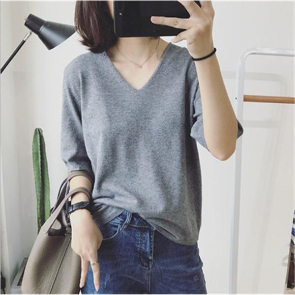 シャツ レディース サマーニット 大きいサイズ 無地 春 夏 ニット ニットソー トップス ブラウス Tシャツ シャツブラウス 体型カバー 半袖 長袖 コーデ Vネック Buyee Buyee 提供一站式最全面最專業現地yahoo Japan拍賣代bid代拍代購服務 Bot Online