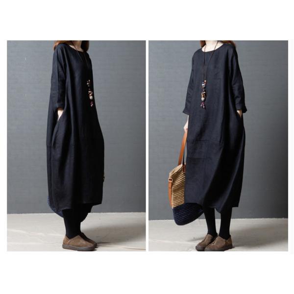 ワンピース レディース 春 コットンリネン 秋 ロングワンピース 長袖 体型カバー 大きいサイズ ゆったり 着痩せ 30代 40代 50代 Qc5007 Buyee Buyee Japanese Proxy Service Buy From Japan Bot Online