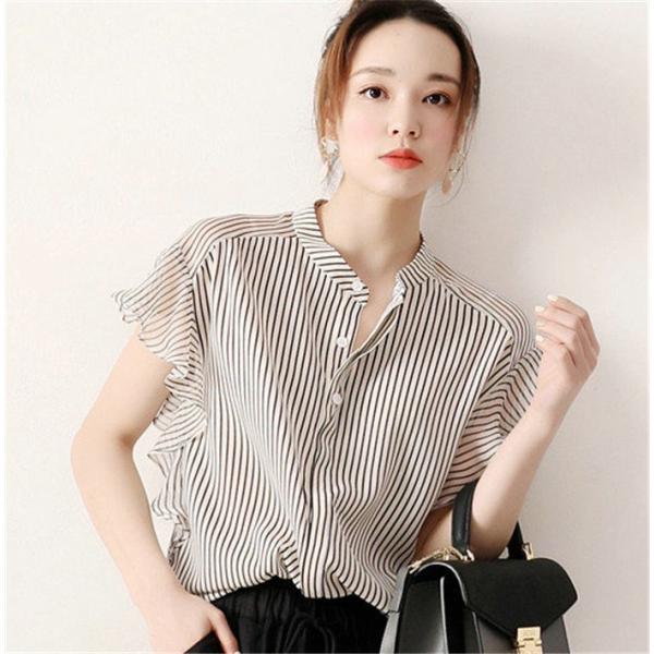 ブラウス レディース 半袖シフォン オフィス 切り替え 夏服40代 トップス Tシャツ きれいめ おしゃれ 大きいサイズ ゆったり 着痩せ 通勤 新品 youdear_zj-bj-0059