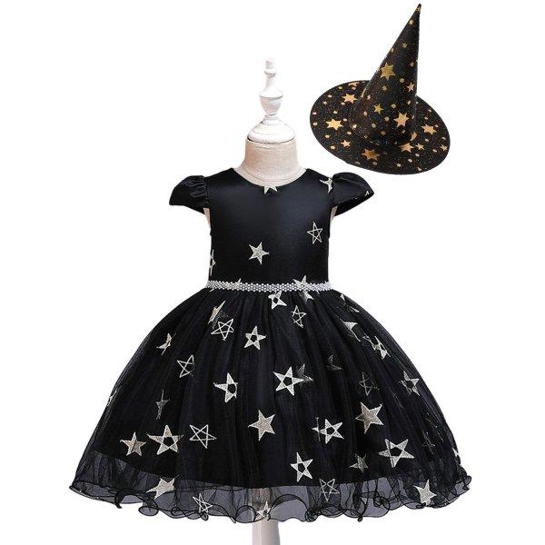 ハロウィン ドレス 子供 魔女 コスプレ 衣装 女の子 魔法使い 仮装 コス ワンピース キッズ 帽子 セット Zp Ba 016 Youdear 通販 Yahoo ショッピング
