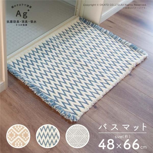 Ag+ スパイス バスマット 約48×66cm [足ふき 洗面 マット 抗菌 防臭