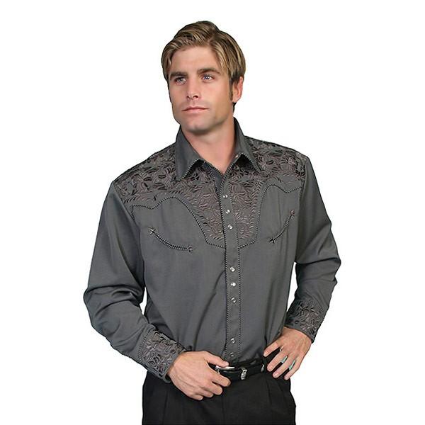 ウエスタンシャツ フローラル刺繍 ステージ衣装 ロカビリー カントリー  