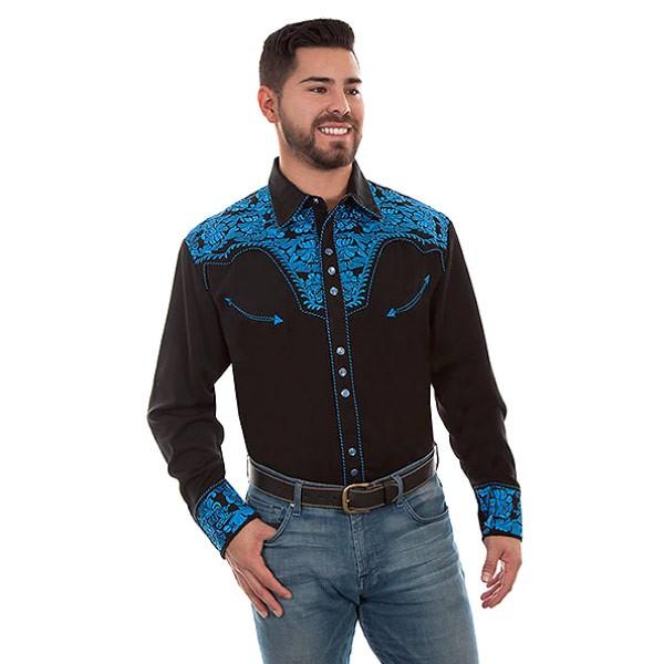 ウエスタンシャツ フローラル刺繍 ステージ衣装 ロカビリー 大きい  