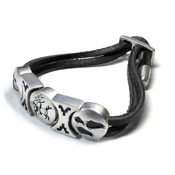 レザーブレスレット メンズ レディース インディアンジュエリー