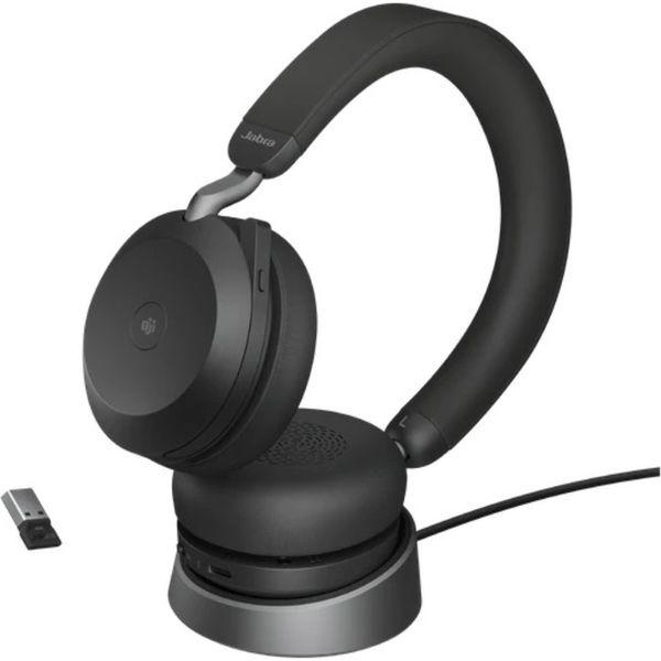 Jabra ヘッドセット Evolve2 75 - USB-A MS Teams 充電スタンド付き [ブラック] Jabra（ジャブラ） ヘッドセット Evolve2 75 - USB-A MS Teams 充電