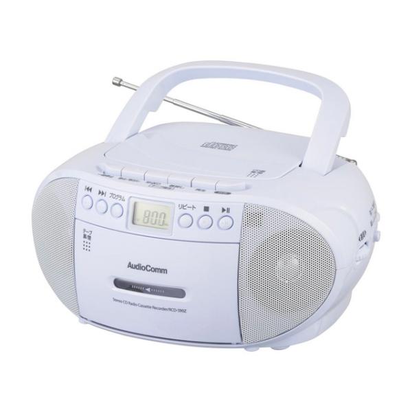 OHM（オーム電機） ラジカセ AudioComm RCD-590Z-W [ホワイト] : ユー