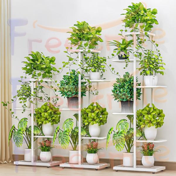 【商品詳細】材質:防錆塗装鉄パイプ。カラー： ホワイト、ブラック。組立：簡易組立式。ご注意：本品はフラワースタンド本体だけ販売しております。鉢植えやその他の植栽ツールは含まれません！【ガーデンフレーム】サイス(約)：4段：幅41cmx奥行2...