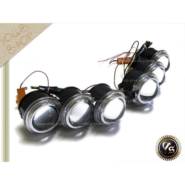 LS600h レプリカ 3連プロジェクター 左右18w LEDイカリング 青黄 3眼