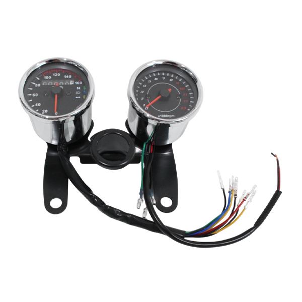 電気式 タコメーター& 機械式 スピードメーター 黒 モンキー ゴリラ