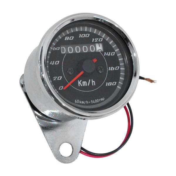 LED ミニ スピード メーター 機械式 180km 12V ブラックパネル APE