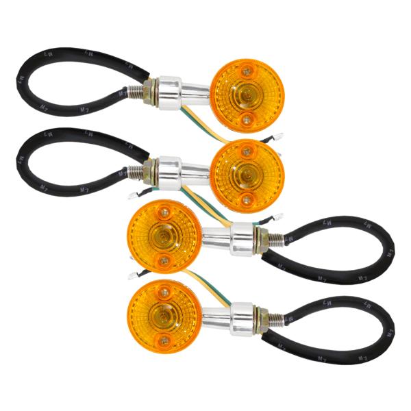 ZIIミニタイプ ウインカー 4個 メッキ×オレンジレンズ 汎用 12V用