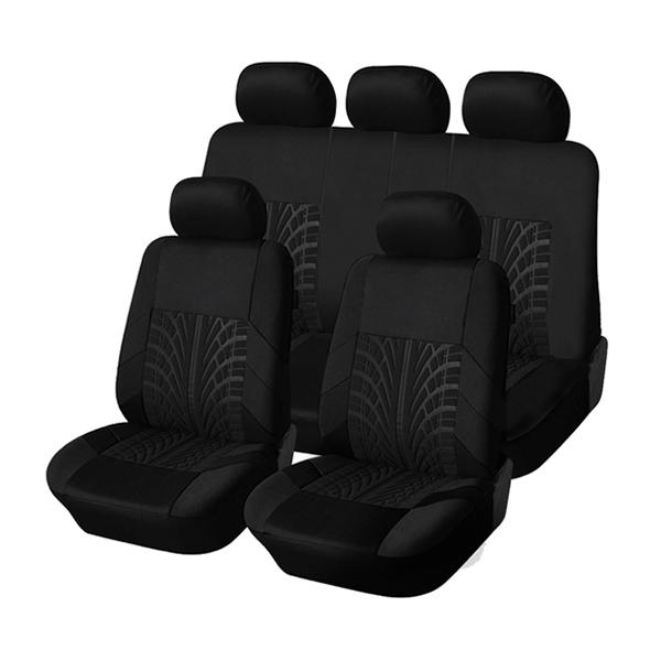 シートカバー 立体デザイン トヨタ ランドクルーザー HZJ70 ブラック 5席セット 1列目 2列目セット 汎用 簡単取付