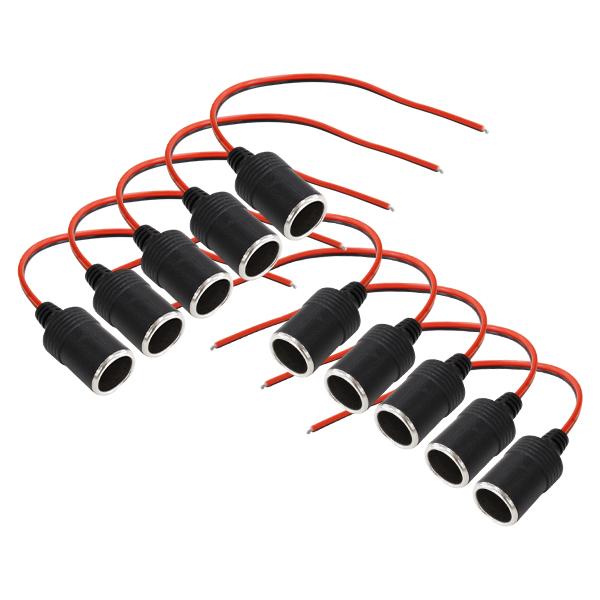 シガーソケット メス 10個セット 24V 12V シガーライター 増設 配線 電源 取出し プラグ ETC ドラレコ レーダー探知機 配線取り に