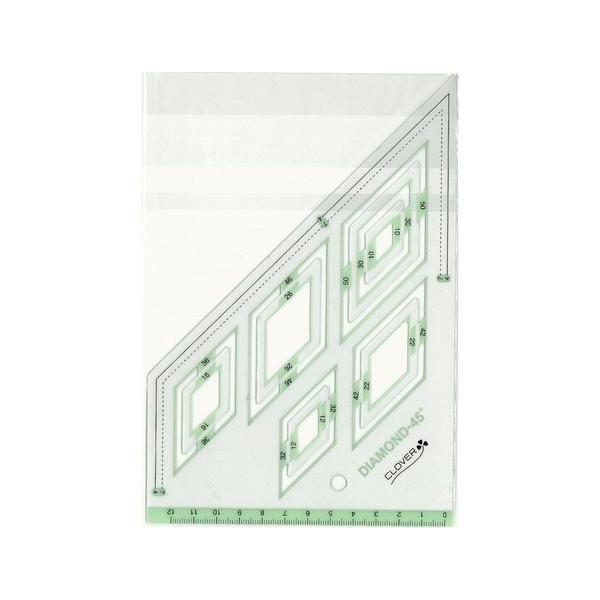 クロバー（Clover） ピーステンプレート ひし形45度 57-997 : 洋裁