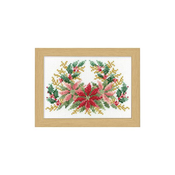 他サイト： Olympus オリムパス 刺しゅうキット 12ヶ月の花フレーム マリー・カトリーヌコレクション クロスステッチキット 12月ポインセチア 7519の商品画像