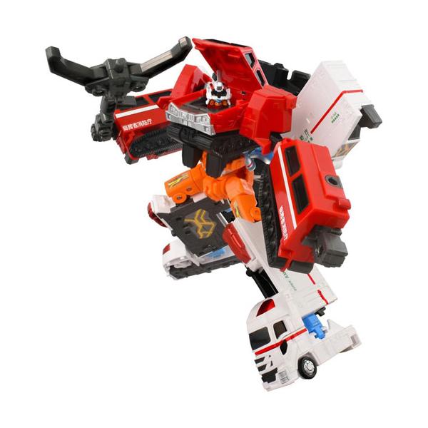 トミカ ジョブレイバー TJBDX ハイパーレスキューブレイバー レッドサラマンダー＆スーパーアンビュランス DXセット 【救急車 変形合体ロボット フィギュア】「ファイヤブレイバー モリタ 全地形対応車 レッドサラマンダー」と「メディブレ...