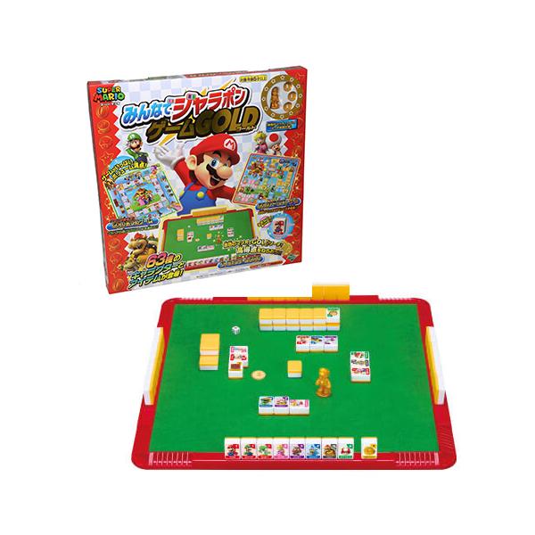 スーパーマリオ みんなでジャラポンゲーム GOLD (2022年発売版) 【ボードゲーム 12種類 ポンジャン ドンジャラ 麻雀型ゲーム エポック社】みんなで遊べるパーティーゲームの決定版！金色のマリオ人形と、コインが入った豪華仕様！・マリ...
