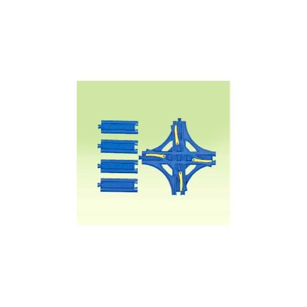 プラレール R-14 交差ポイントレール 【レール部品 電車 鉄道玩具 タカラトミー】全てのレールの規格が統一されているので、いろいろ繋げて楽しいレイアウトが作れます。交差ポイントレール1個、1/2直線レール4本入り。■メーカー：タカラトミ...