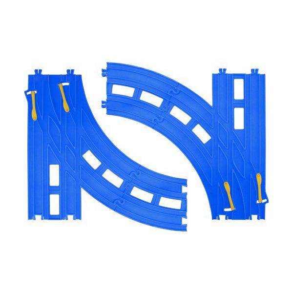 プラレール R-28 複線ターンアウトレール(L・R各1セット入) 【レール部品 ポイント切り替えパーツ 線路 電車 鉄道玩具 タカラトミー】プラレールに使用できるレールパーツです。複線レイアウトで使えるターンアウトレールです。レバーで走る...