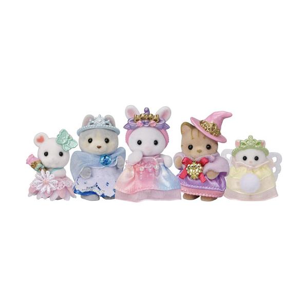 シルバニアファミリー ゆうえんちシリーズ ゆめいろ赤ちゃんプリンセスセット コ-74 (人形5体セット) 【お姫様 遊園地 フィギュア 本体 玩具 おもちゃ】プリンセスのドレスを着た赤ちゃんたちのセットです。スノープリンセスのハスキーの赤ち...