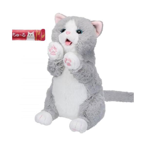 ちゅーるちょうだい！ぺろりーにゃ (チャオちゅーる 猫 ぬいぐるみ) 【CIAOちゅ〜る 動く 電動 ネコ ねこ お世話遊び 誕生日 クリスマス プレゼント 玩具】いなばペットフード株式会社「ちゅーる」とのコラボ商品 第二弾！！待望の猫の“...