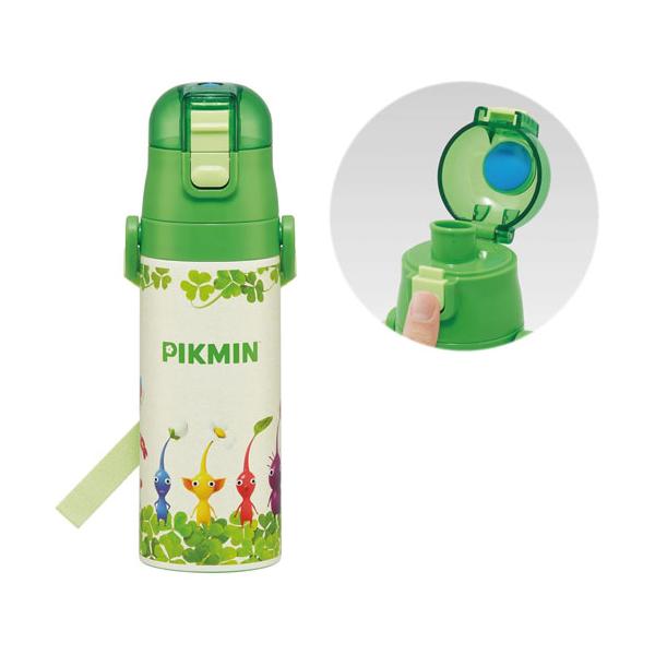 送料無料 ピクミン 水筒 ロック付きワンプッシュダイレクトステンレス